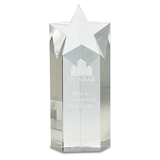 10" Clear Crystal Star Column