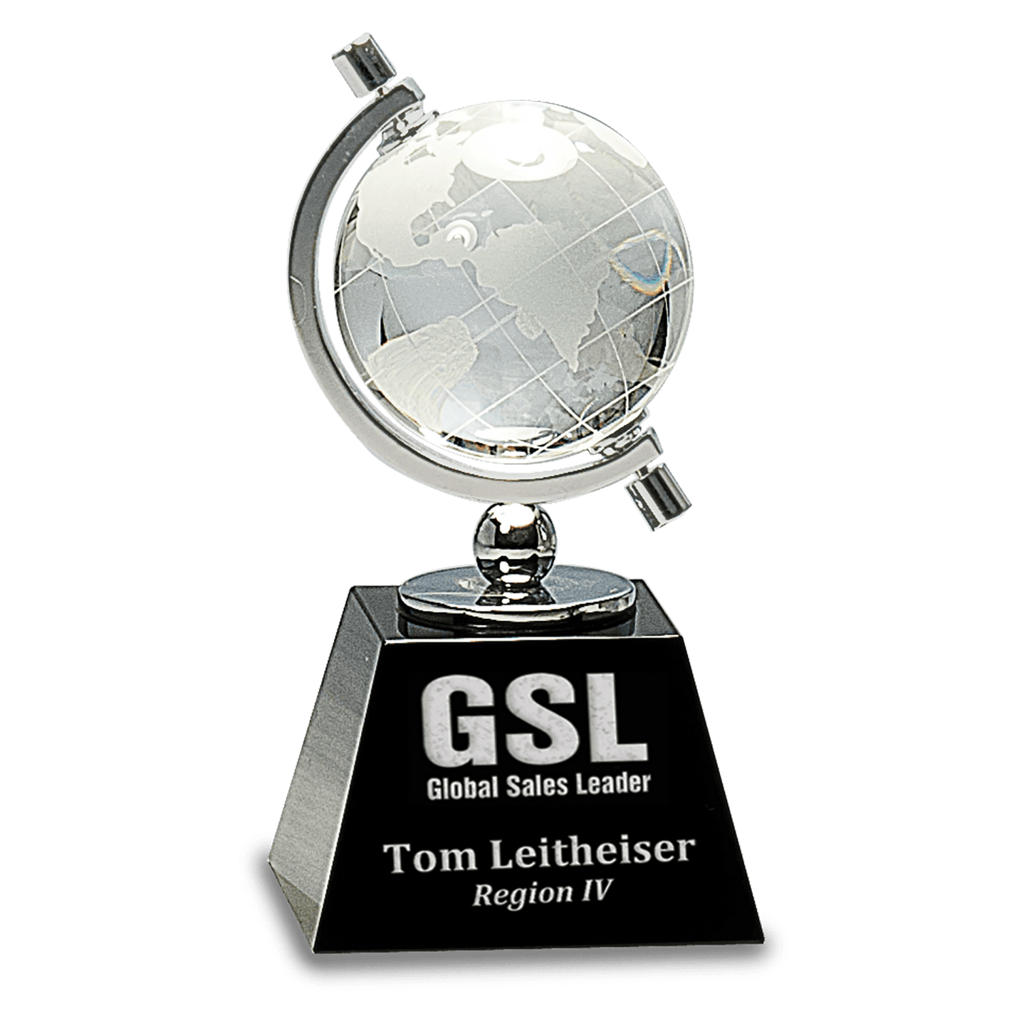 Black 6" Crystal Spinning Globe on Base
