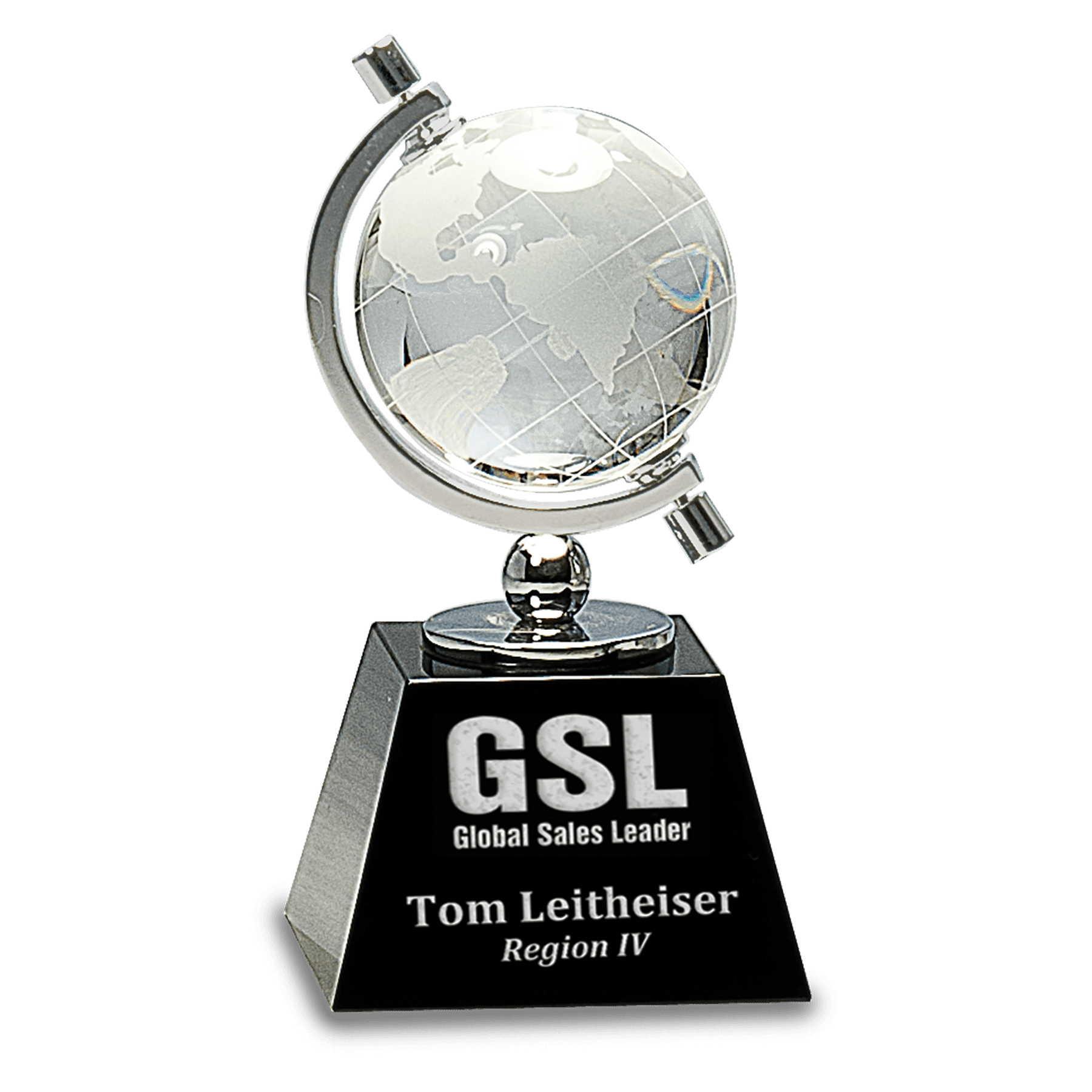 Black 6" Crystal Spinning Globe on Base