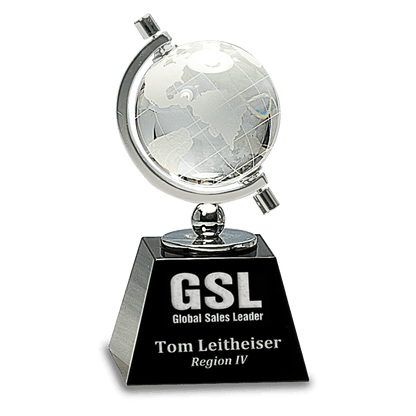 Black 6" Crystal Spinning Globe on Base