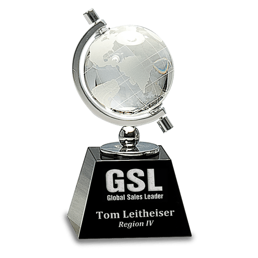 Black 6" Crystal Spinning Globe on Base