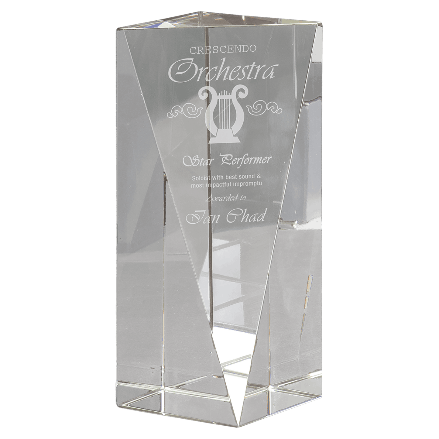 7" Crystal Triangle Front Pillar