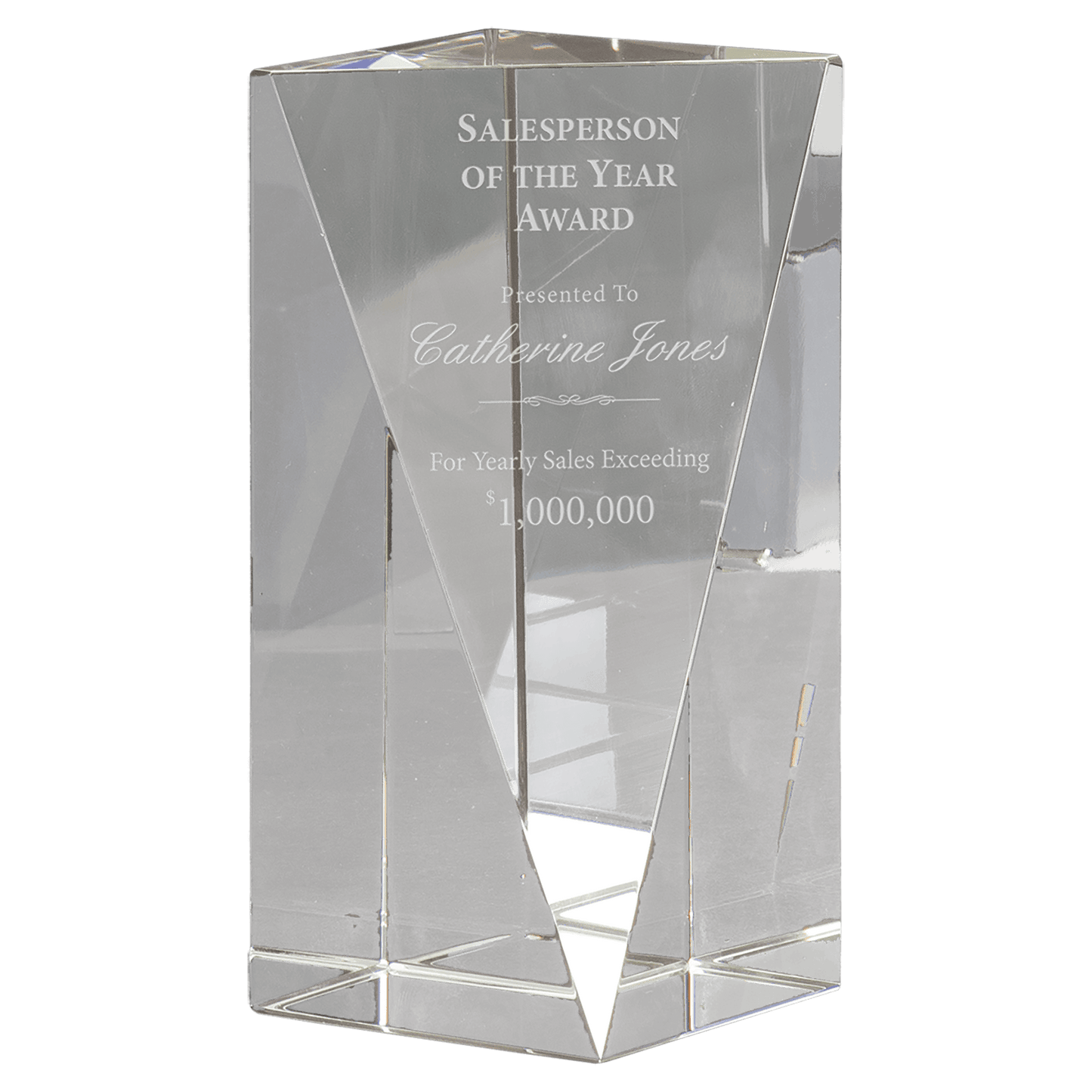 6" Crystal Triangle Front Pillar