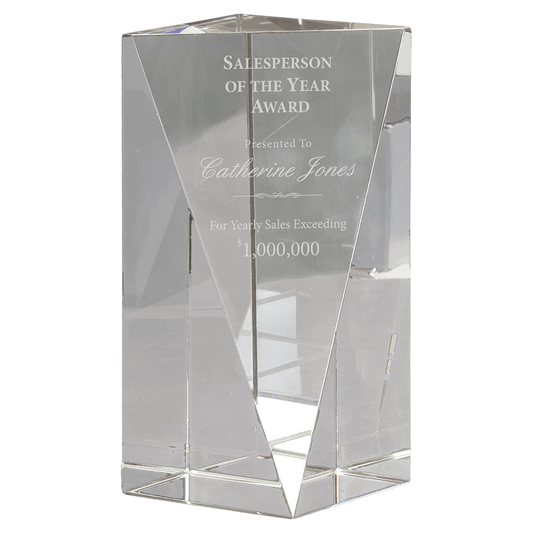 6" Crystal Triangle Front Pillar