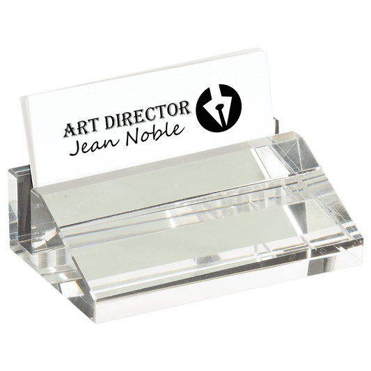 4" x 2 1/2" Crystal Business Card Holder