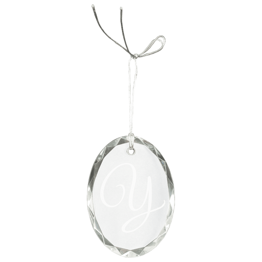 3" Crystal Faceted Oval Ornament