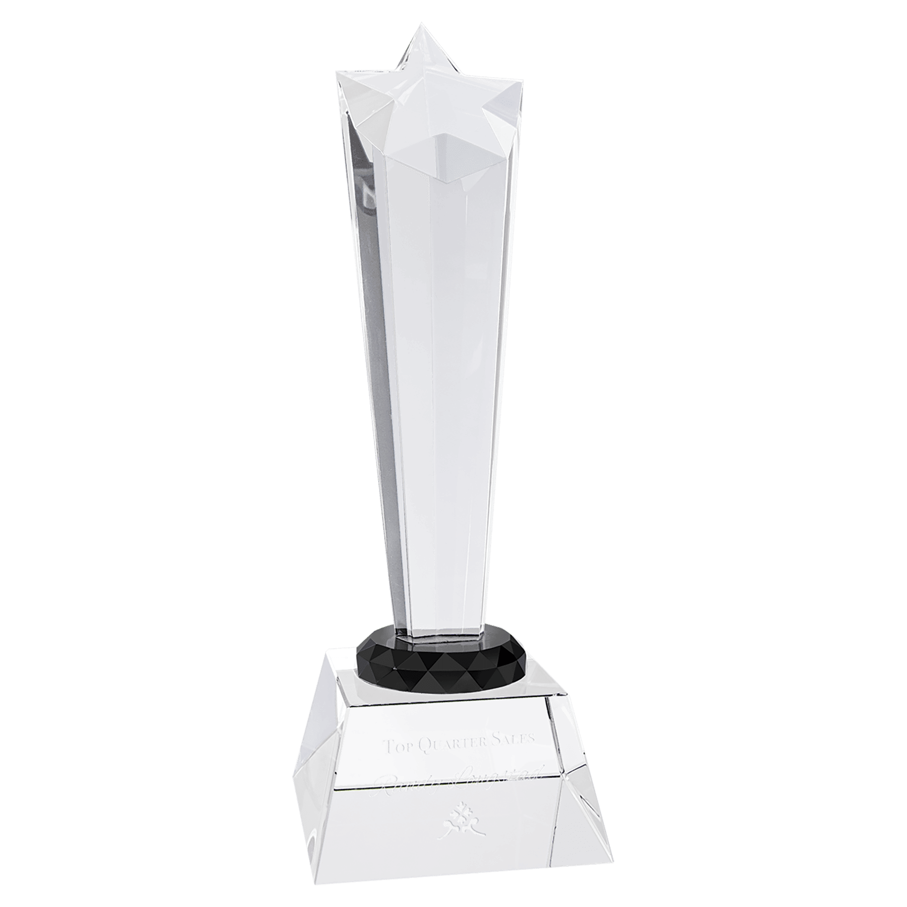 Clear 9" Crystal Rising Star with Base