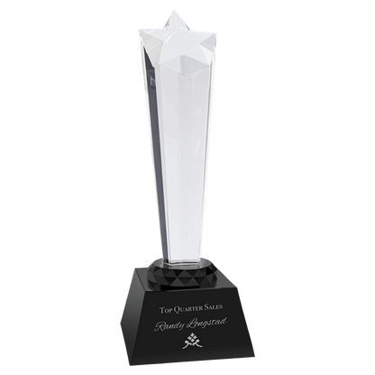 Black 9" Crystal Rising Star with Base