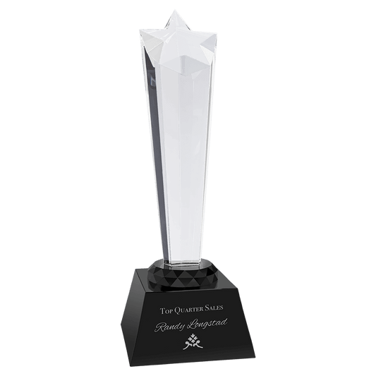 Black 9" Crystal Rising Star with Base