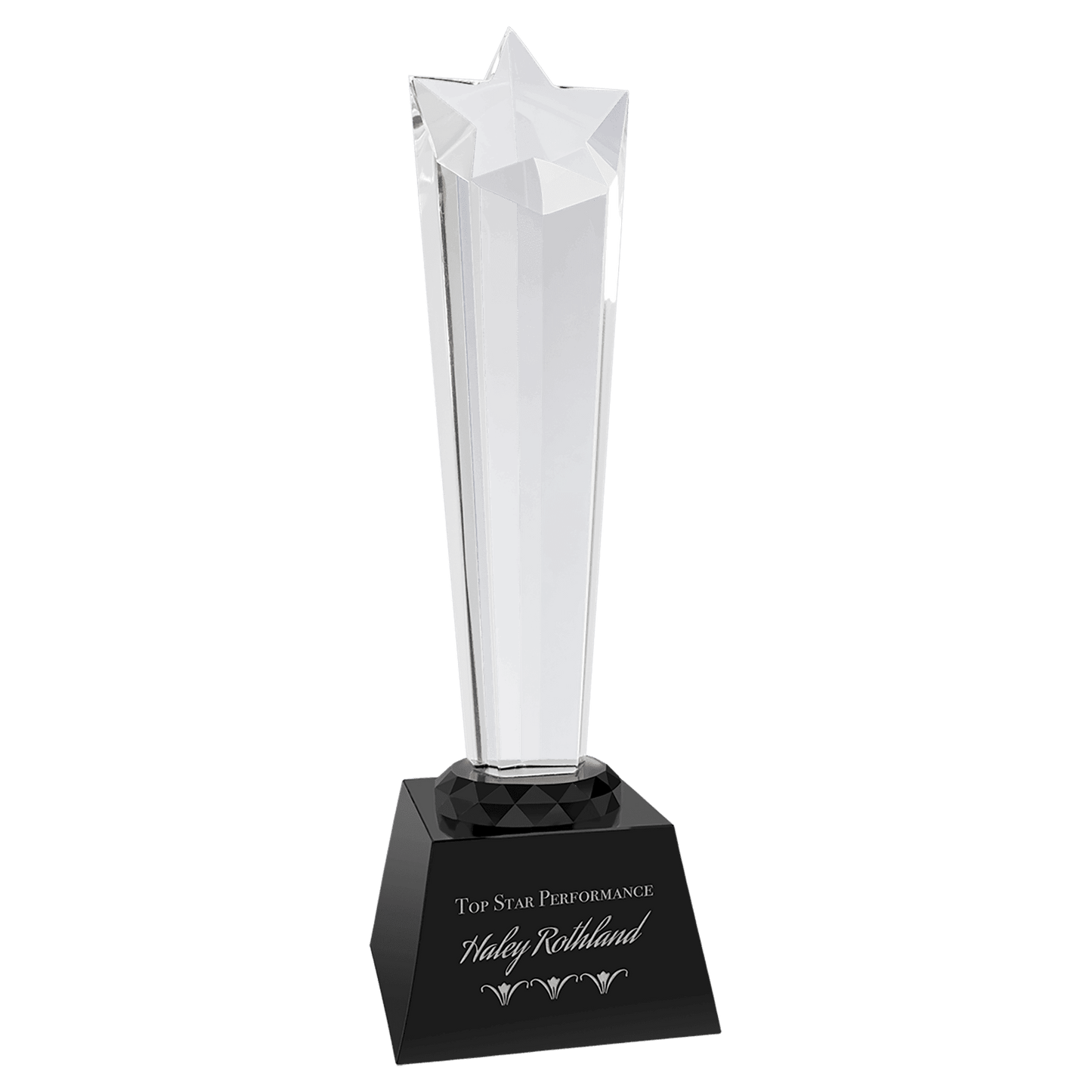 Black 10" Crystal Rising Star with Base