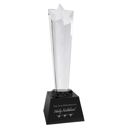 Black 10" Crystal Rising Star with Base
