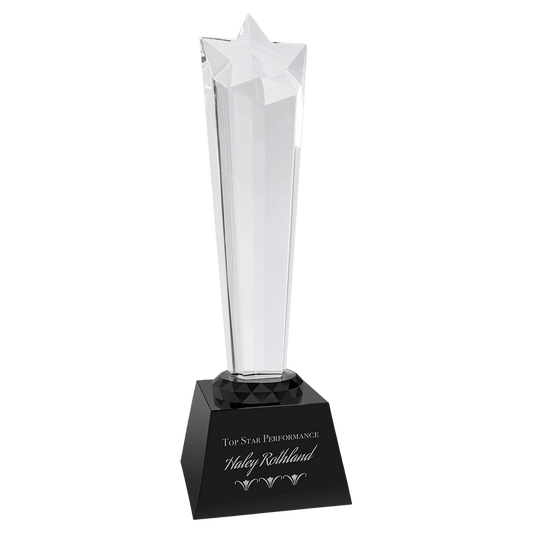Black 10" Crystal Rising Star with Base