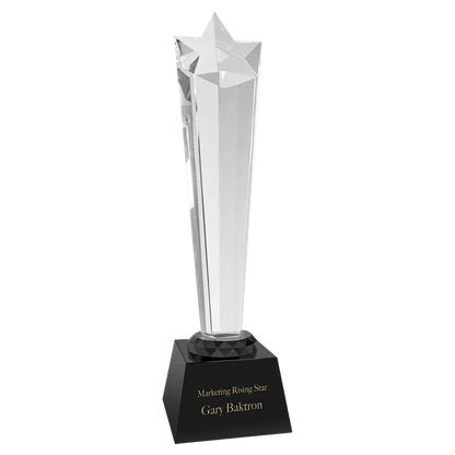 Black 11 3/4" Crystal Rising Star with Base