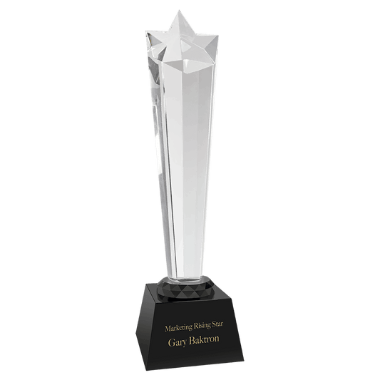 Black 11 3/4" Crystal Rising Star with Base