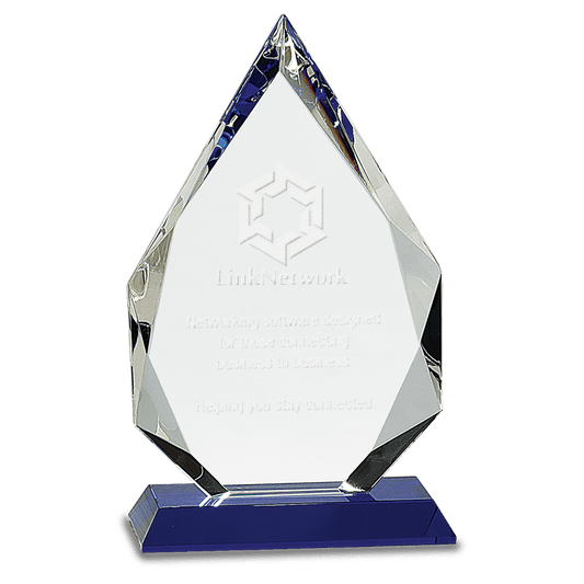 Blue 9" Diamond Crystal on Pedestal Base