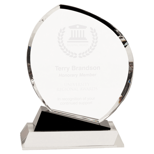 8 1/2" Crystal Oblong with Black Accents