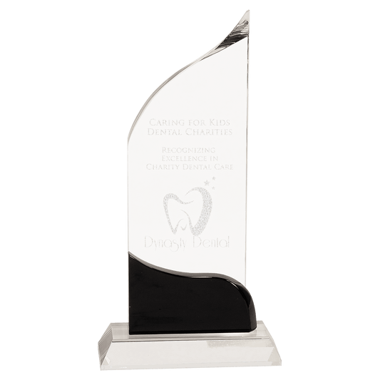 10" Clear Crystal Wave with Black Accent