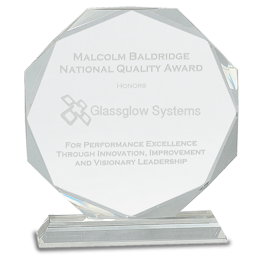 8" Clear Crystal Octagon on Clear Pedestal Base