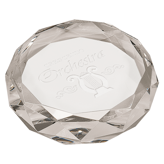 3" Clear Round Crystal Paperweight