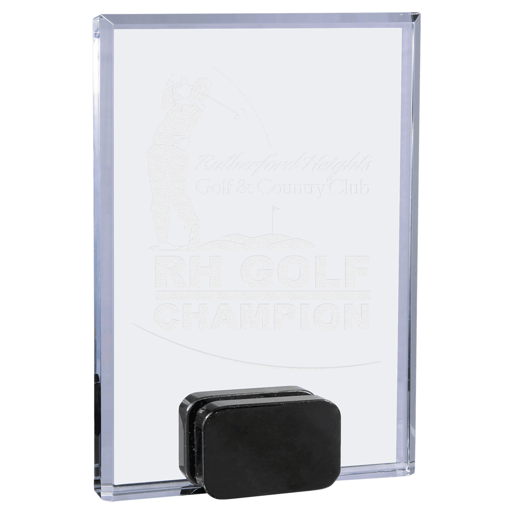 5" x 7" Crystal Rectangle with Black Crystal Base