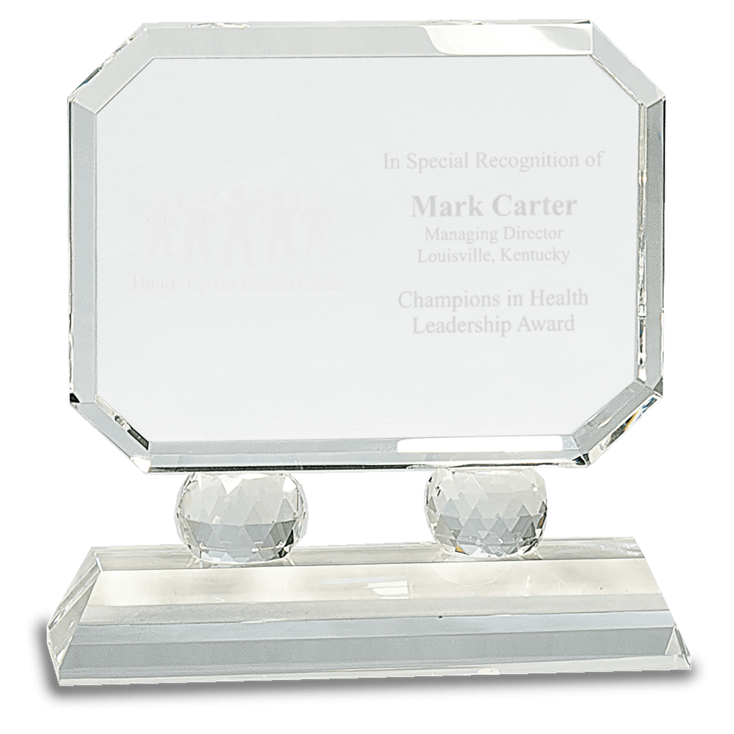 Clear 6" Rectangle Crystal on Pedestal Base