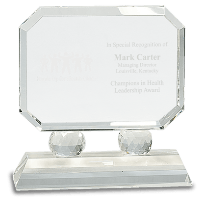 Clear 6" Rectangle Crystal on Pedestal Base