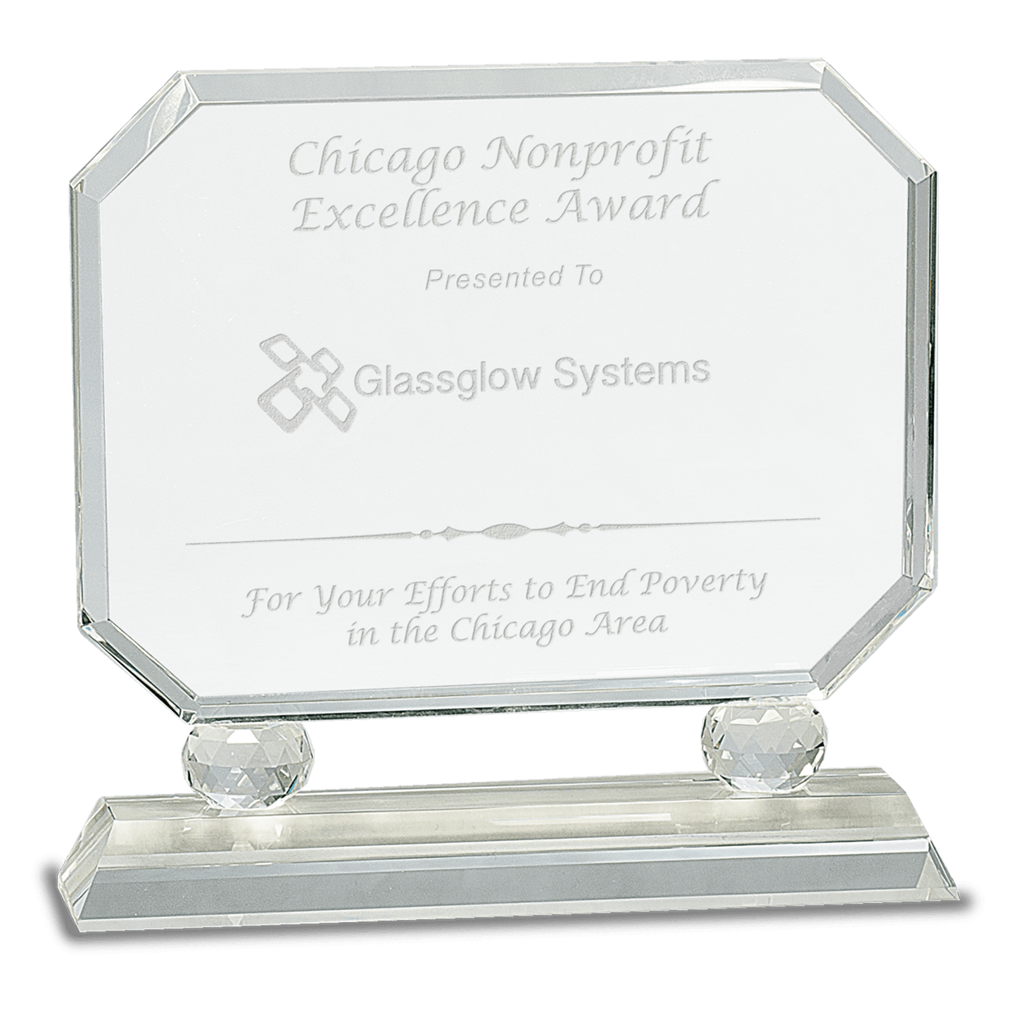 Clear 8" Rectangle Crystal on Pedestal Base