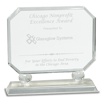 Clear 8" Rectangle Crystal on Pedestal Base