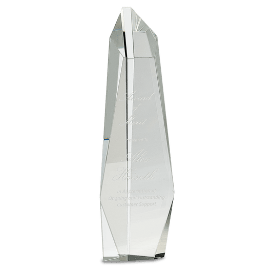 12" Clear Crystal Facet Slant-Top Tower