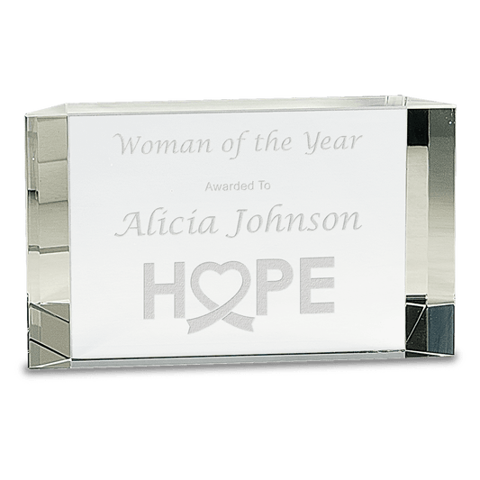 7" x 4 1/4" Clear Crystal Facet Block