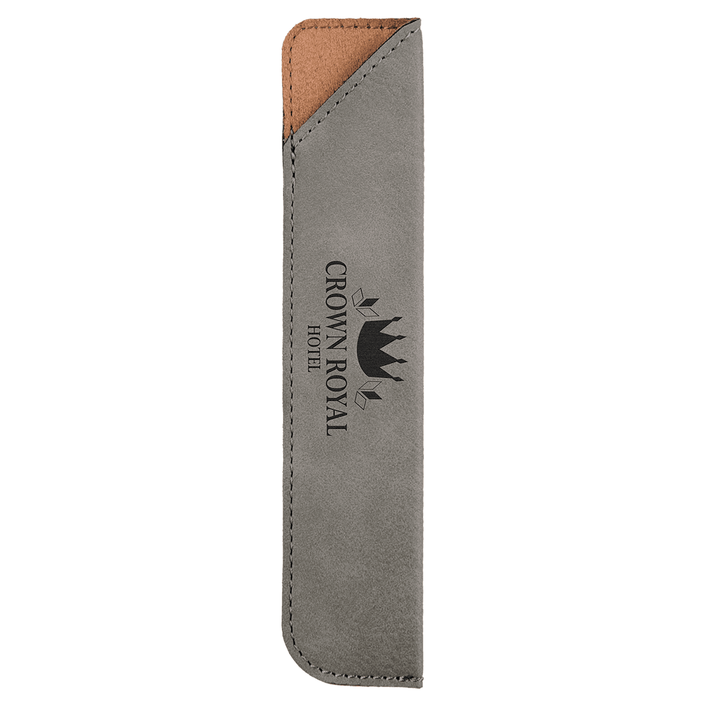 Gray 6 1/4" Laserable Leatherette Pen Sleeve