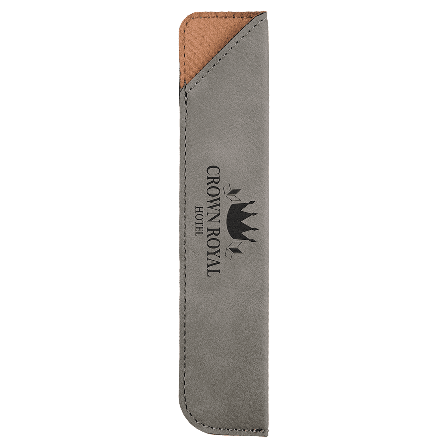Gray 6 1/4" Laserable Leatherette Pen Sleeve