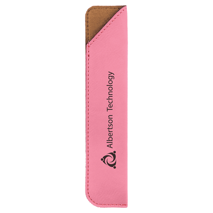 Pink 6 1/4" Laserable Leatherette Pen Sleeve
