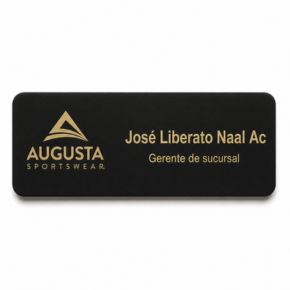 GAF110M. Gafete identificador de aluminio con broche magnético