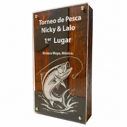 DEP980. Trofeo de Madera con Acrílico
