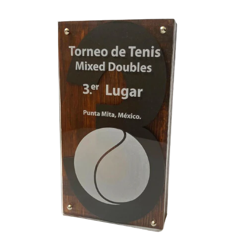 DEP980. Trofeo de Madera con Acrílico TENIS