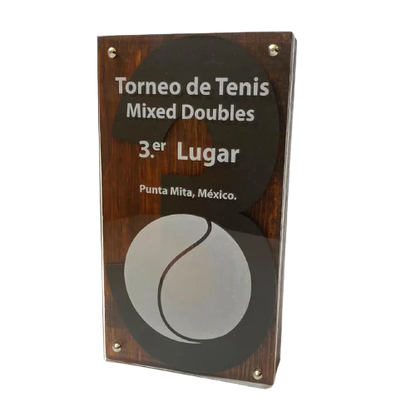 DEP980. Trofeo de Madera con Acrílico TENIS