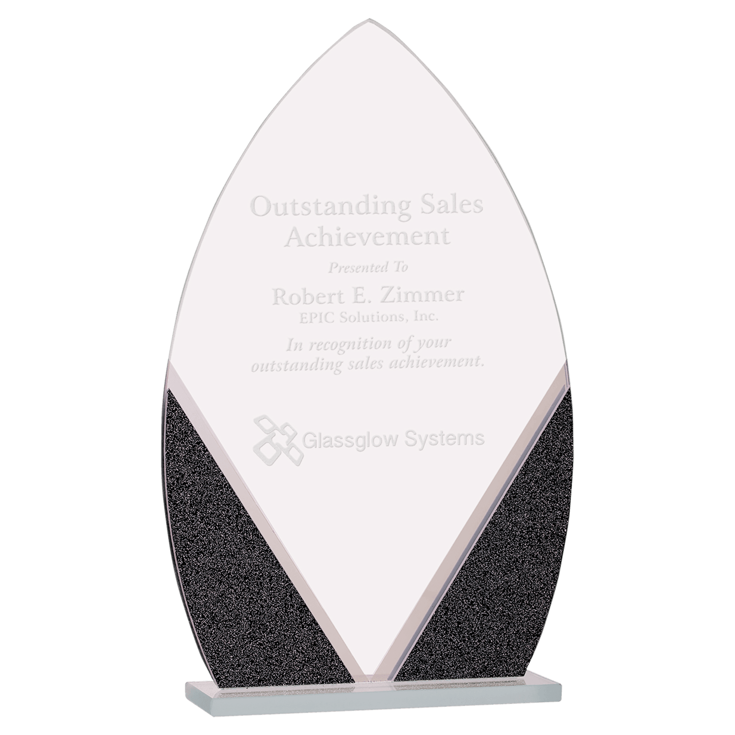 7 1/4" Oval Designer Glass Award