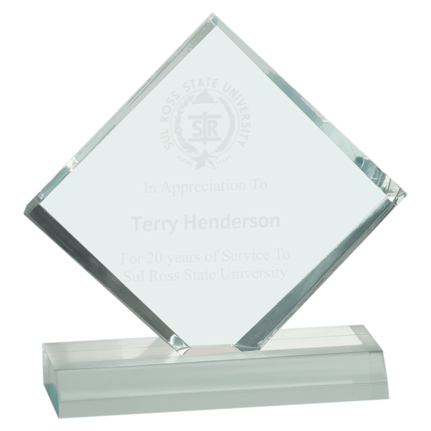 Jade 3 1/2" x 3 1/2" Diamond Jewel Beveled Acrylic Blank