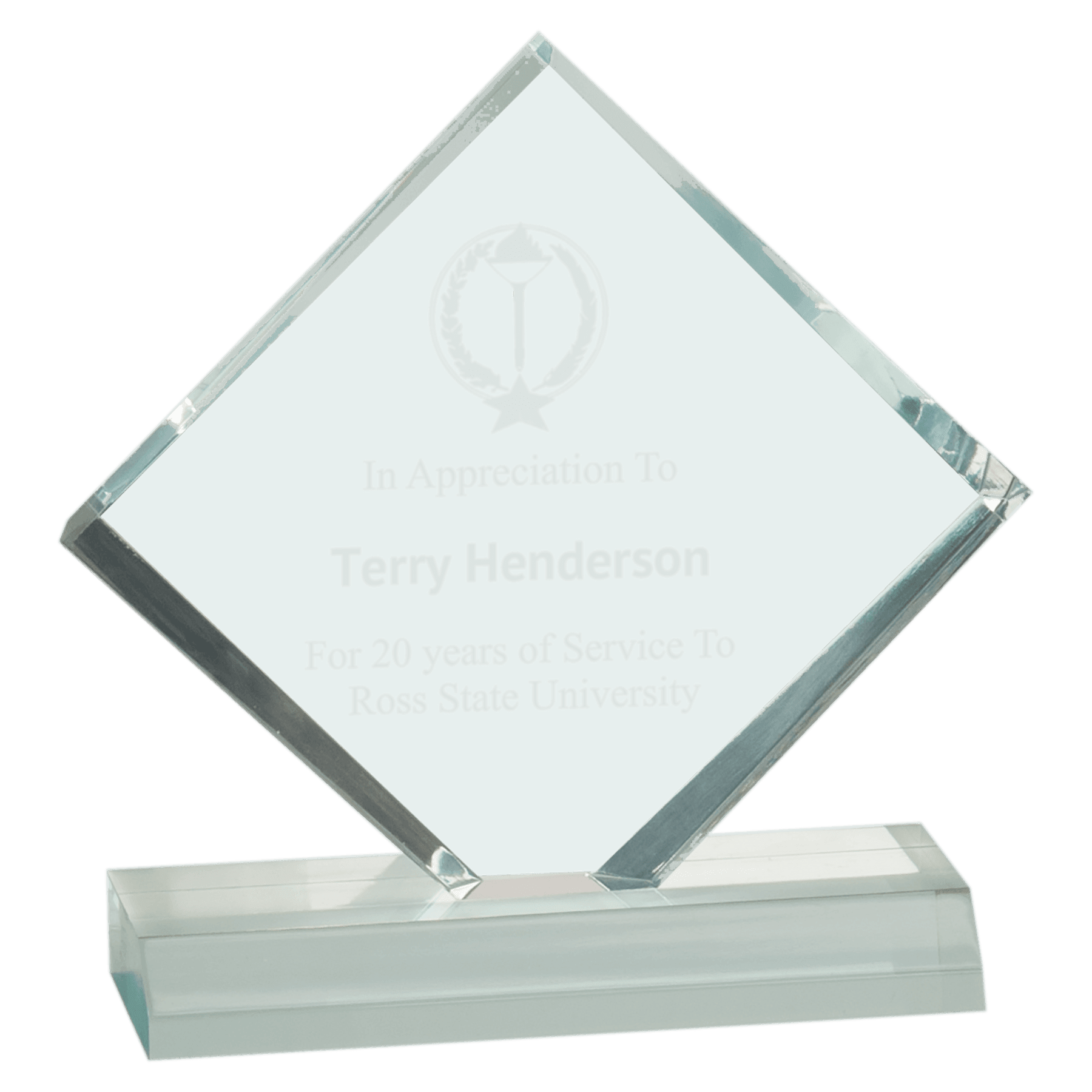 Jade 5" x 5" Diamond Jewel Beveled Acrylic Blank