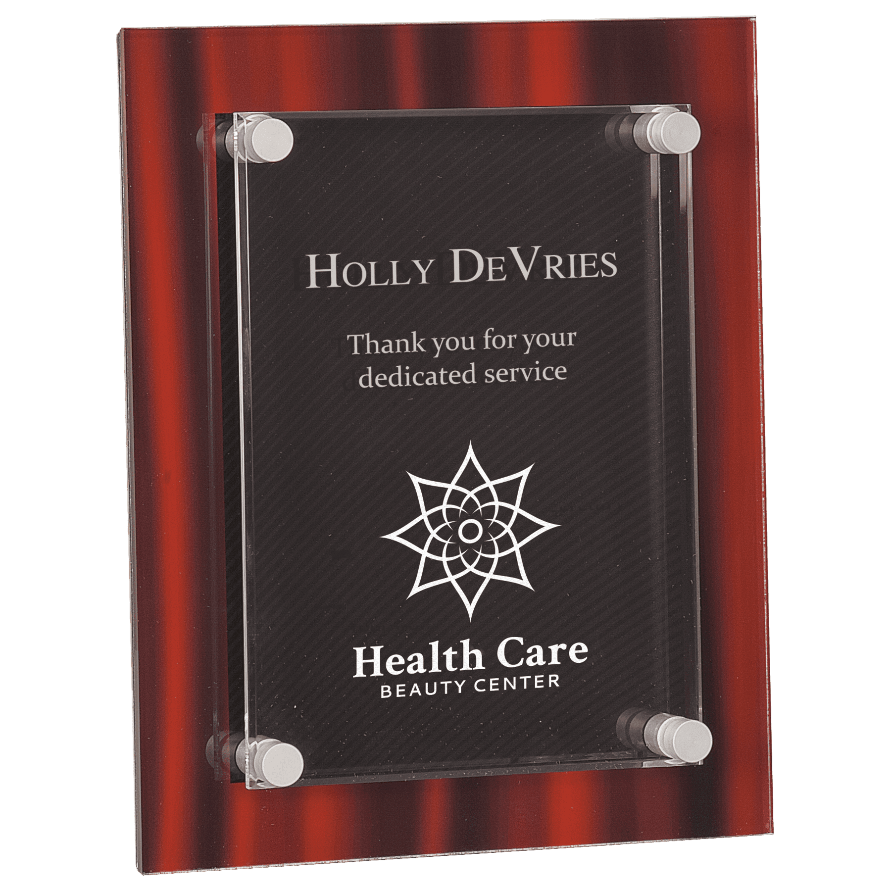 Red 8" x 10" Velvet Stand-Off Acrylic Plaque