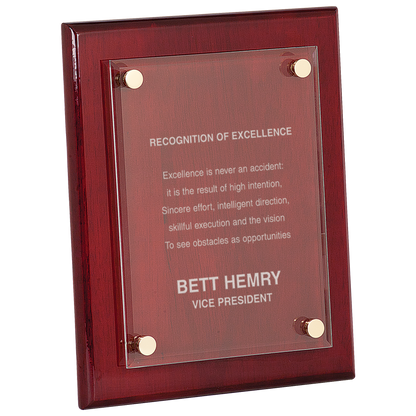 Rosewood 8" x 10" Piano Finish Floating Acrylic Plaque