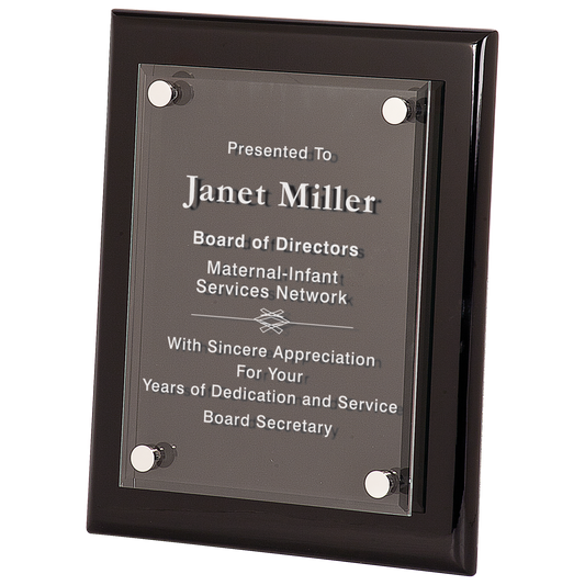 8" x 10" Black Piano Finish Floating Acrylic Plaque