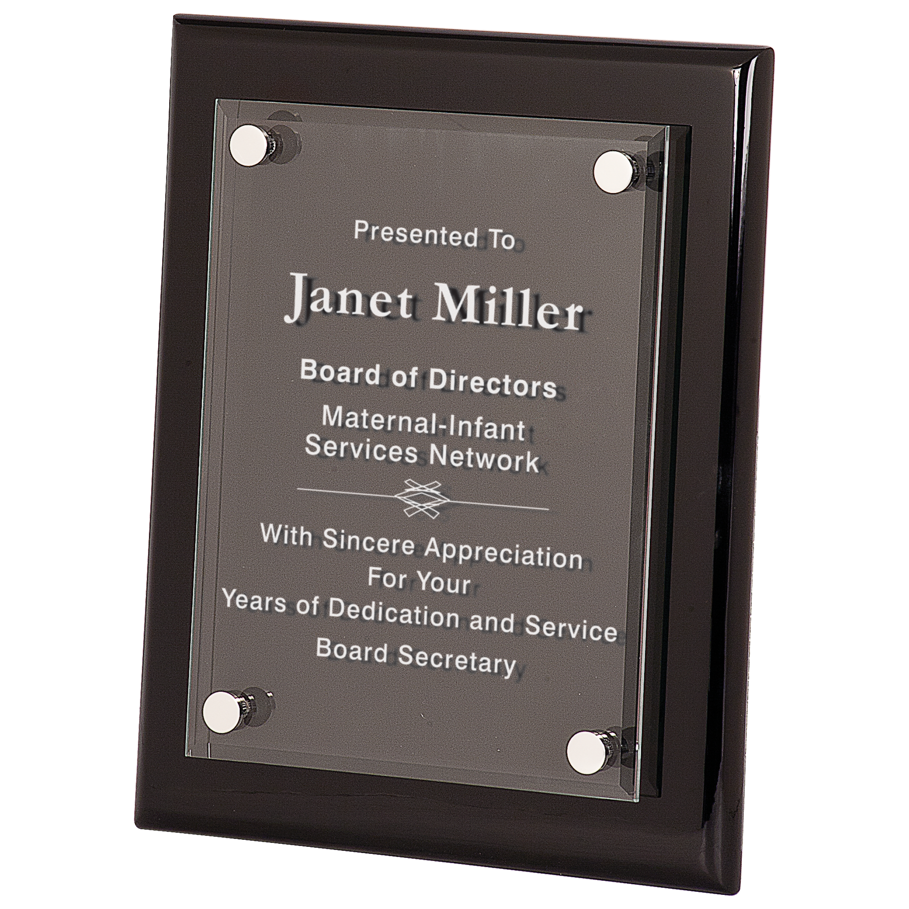 Black 8" x 10" Piano Finish Floating Acrylic Plaque