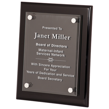 Black 8" x 10" Piano Finish Floating Acrylic Plaque