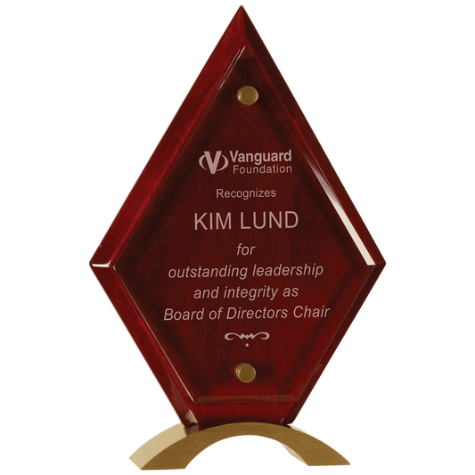 10" Diamond Rosewood Piano Finish Floating Jade Glass Standup