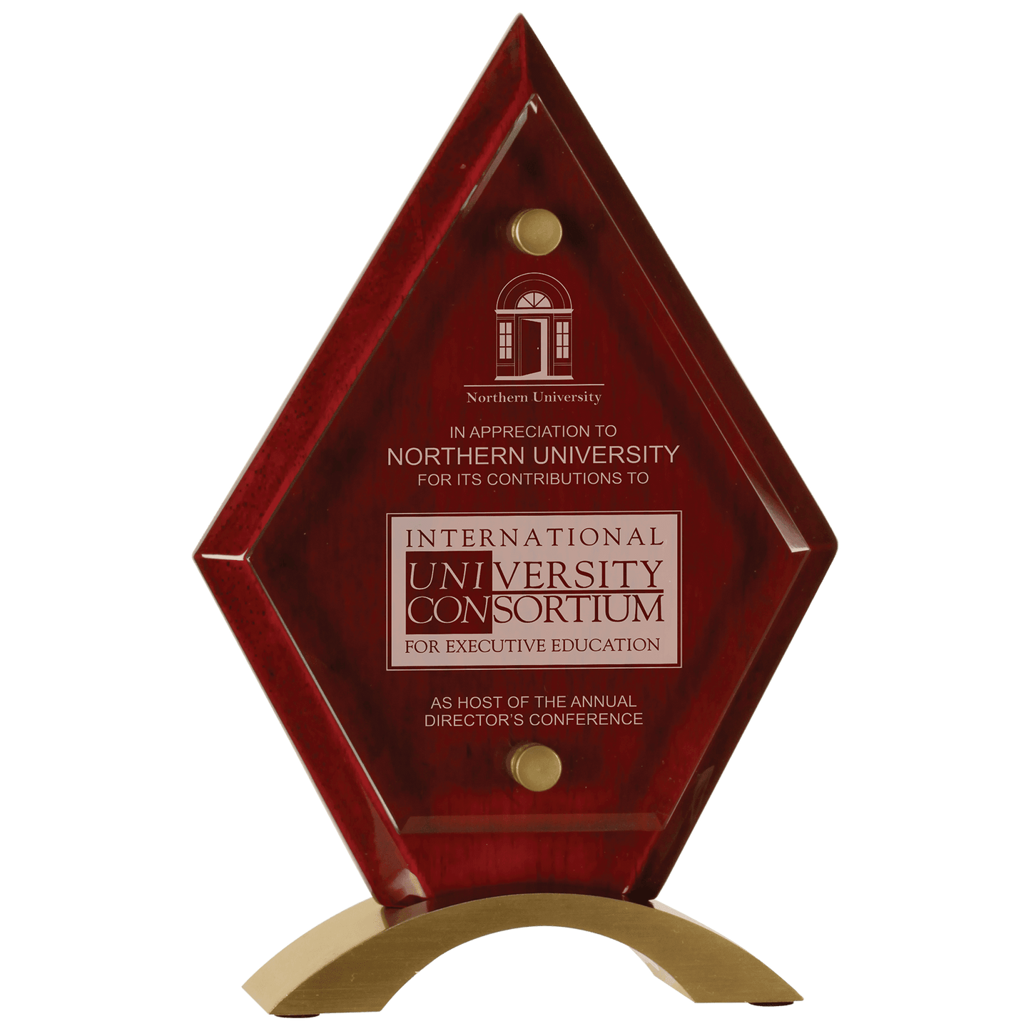 8 1/2" Diamond Rosewood Piano Finish Floating Jade Glass Standup