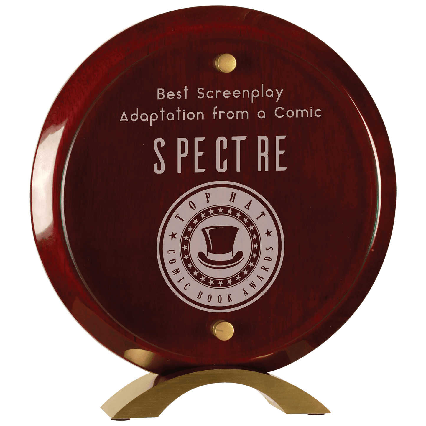 8 1/2" Round Rosewood Piano Finish Floating Jade Glass Standup