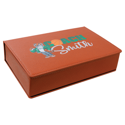 Basketball 6 oz. Laserable Leatherette Flask Gift Set