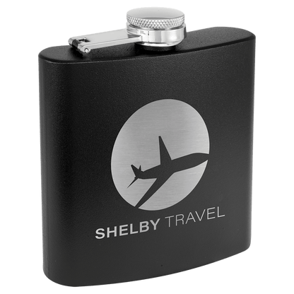Matte Black Stainless Steel 6 oz. Flask